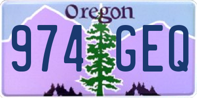OR license plate 974GEQ