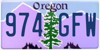 OR license plate 974GFW
