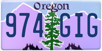 OR license plate 974GIG