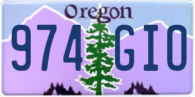 OR license plate 974GIO