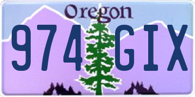 OR license plate 974GIX