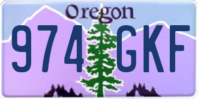 OR license plate 974GKF