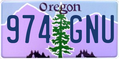 OR license plate 974GNU
