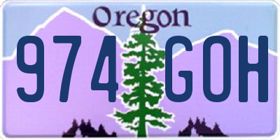 OR license plate 974GOH