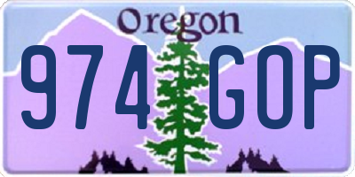 OR license plate 974GOP