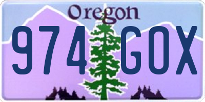 OR license plate 974GOX