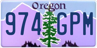 OR license plate 974GPM