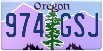 OR license plate 974GSJ