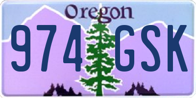 OR license plate 974GSK
