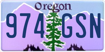 OR license plate 974GSN