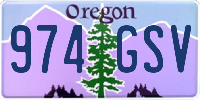 OR license plate 974GSV