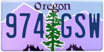 OR license plate 974GSW