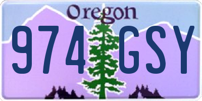 OR license plate 974GSY