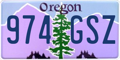 OR license plate 974GSZ