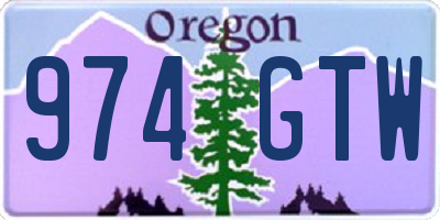 OR license plate 974GTW