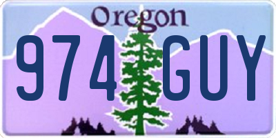 OR license plate 974GUY