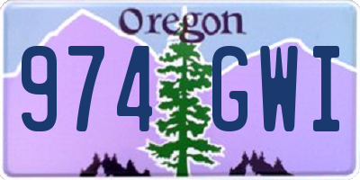 OR license plate 974GWI
