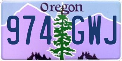 OR license plate 974GWJ