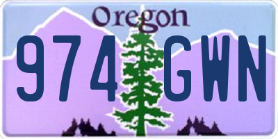 OR license plate 974GWN