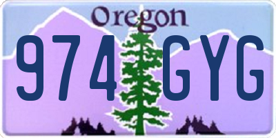 OR license plate 974GYG