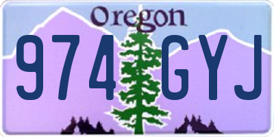 OR license plate 974GYJ