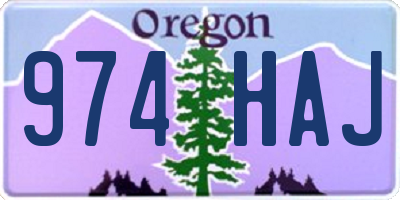 OR license plate 974HAJ