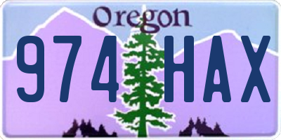 OR license plate 974HAX