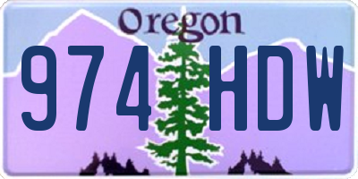 OR license plate 974HDW