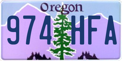 OR license plate 974HFA