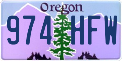 OR license plate 974HFW