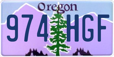 OR license plate 974HGF