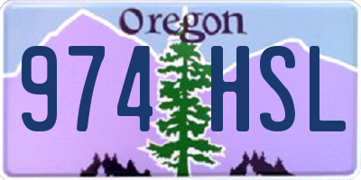 OR license plate 974HSL