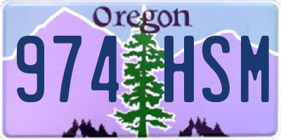 OR license plate 974HSM