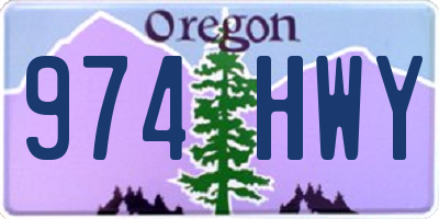 OR license plate 974HWY