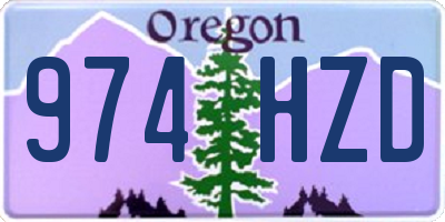 OR license plate 974HZD