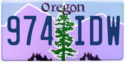 OR license plate 974IDW