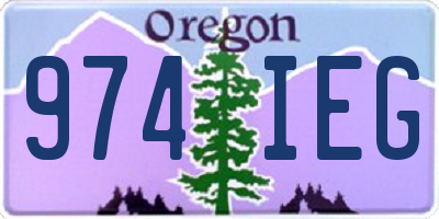 OR license plate 974IEG