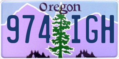 OR license plate 974IGH