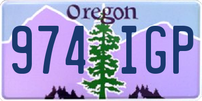 OR license plate 974IGP