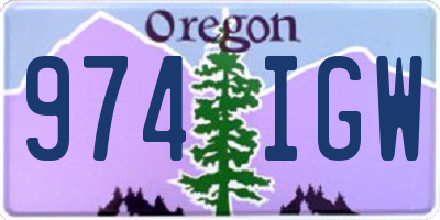 OR license plate 974IGW