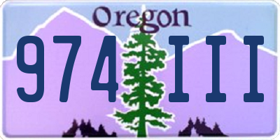 OR license plate 974III