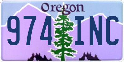 OR license plate 974INC