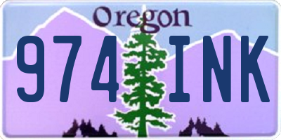 OR license plate 974INK