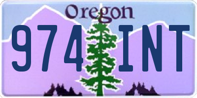 OR license plate 974INT