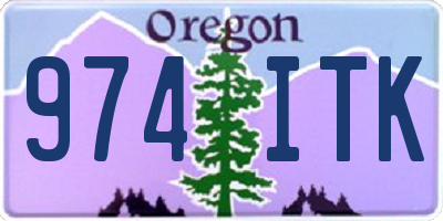 OR license plate 974ITK