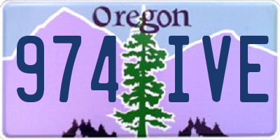 OR license plate 974IVE