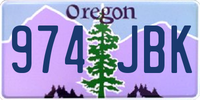 OR license plate 974JBK