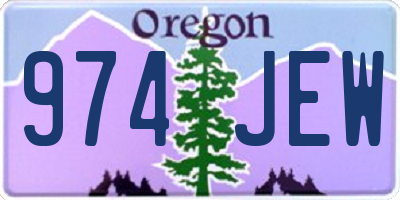 OR license plate 974JEW