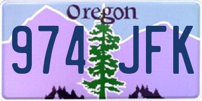 OR license plate 974JFK
