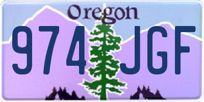 OR license plate 974JGF